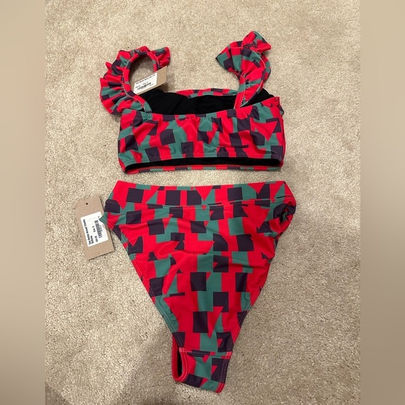Albion Geometric Red and Green Bikini Top BRAND NEW! - Picture 6 of 6